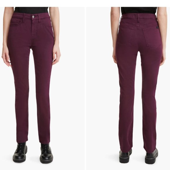JEN7 by 7 For All Mankind - Sateen Slim Straight Leg Jeans (Plum) - Picture 2 of 4